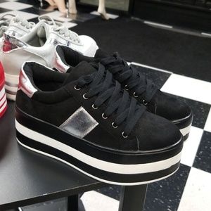 Black and white sneakers